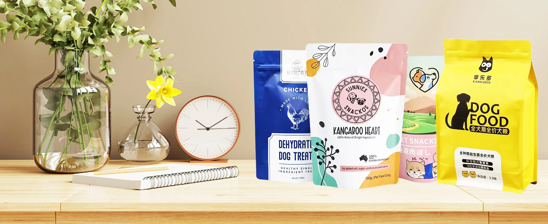 Pet food packaging sizes