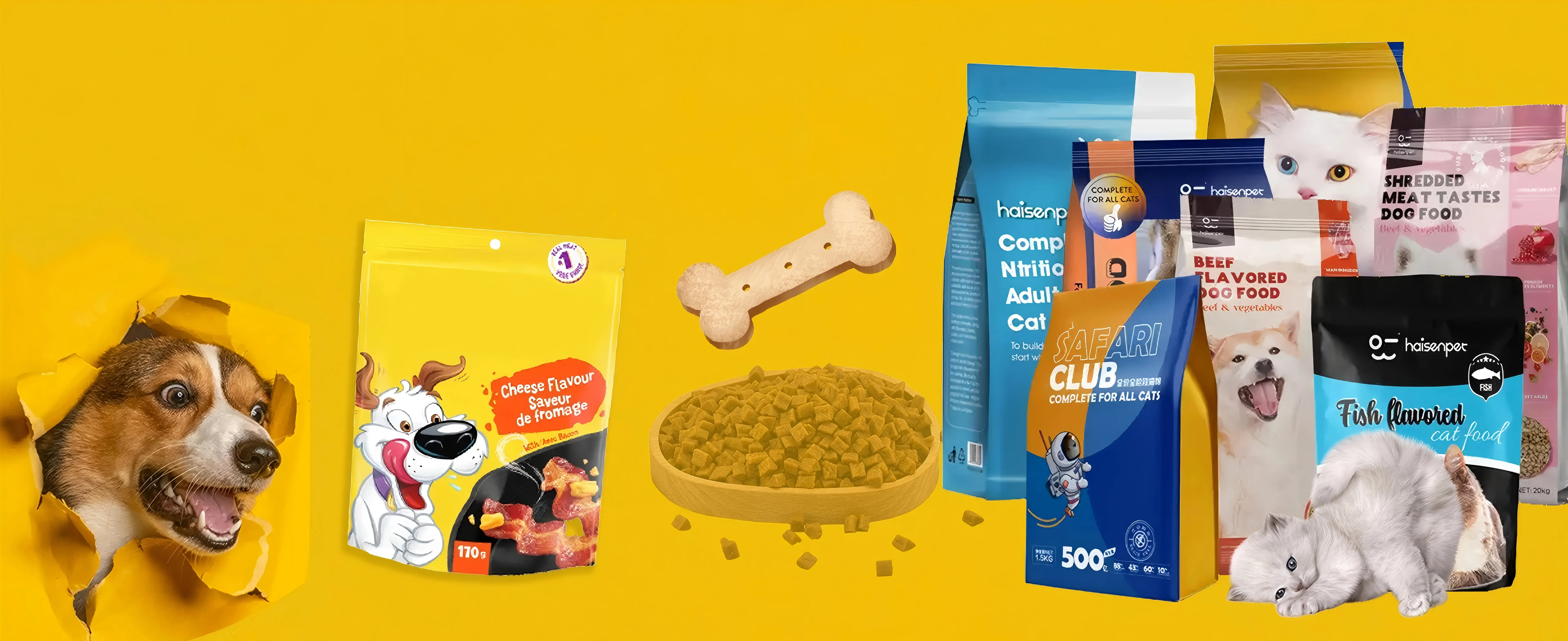 Pet food packaging sizes